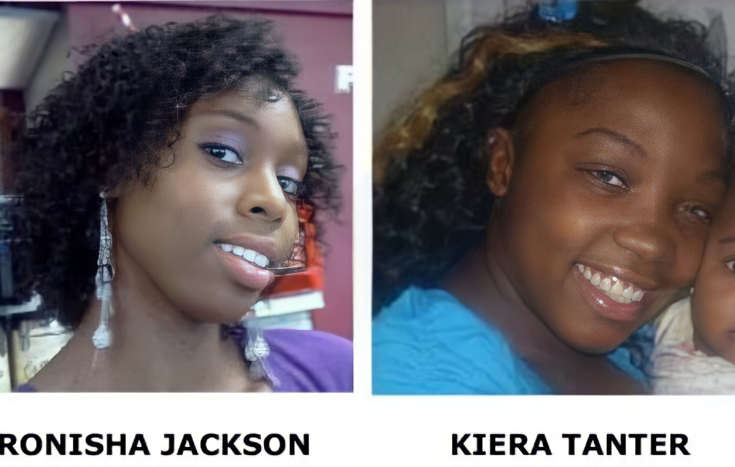 Ronisha Jackson, 20, and Kiera Tanter, 16, victims of an unsolved double homicide at Gravois Park in St. Louis, Missouri, in July 2012.